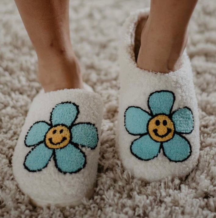 Blue Flower Slippers